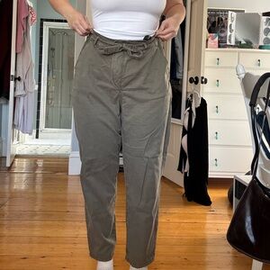 ba&sh Khaki Pants with Tie Detail